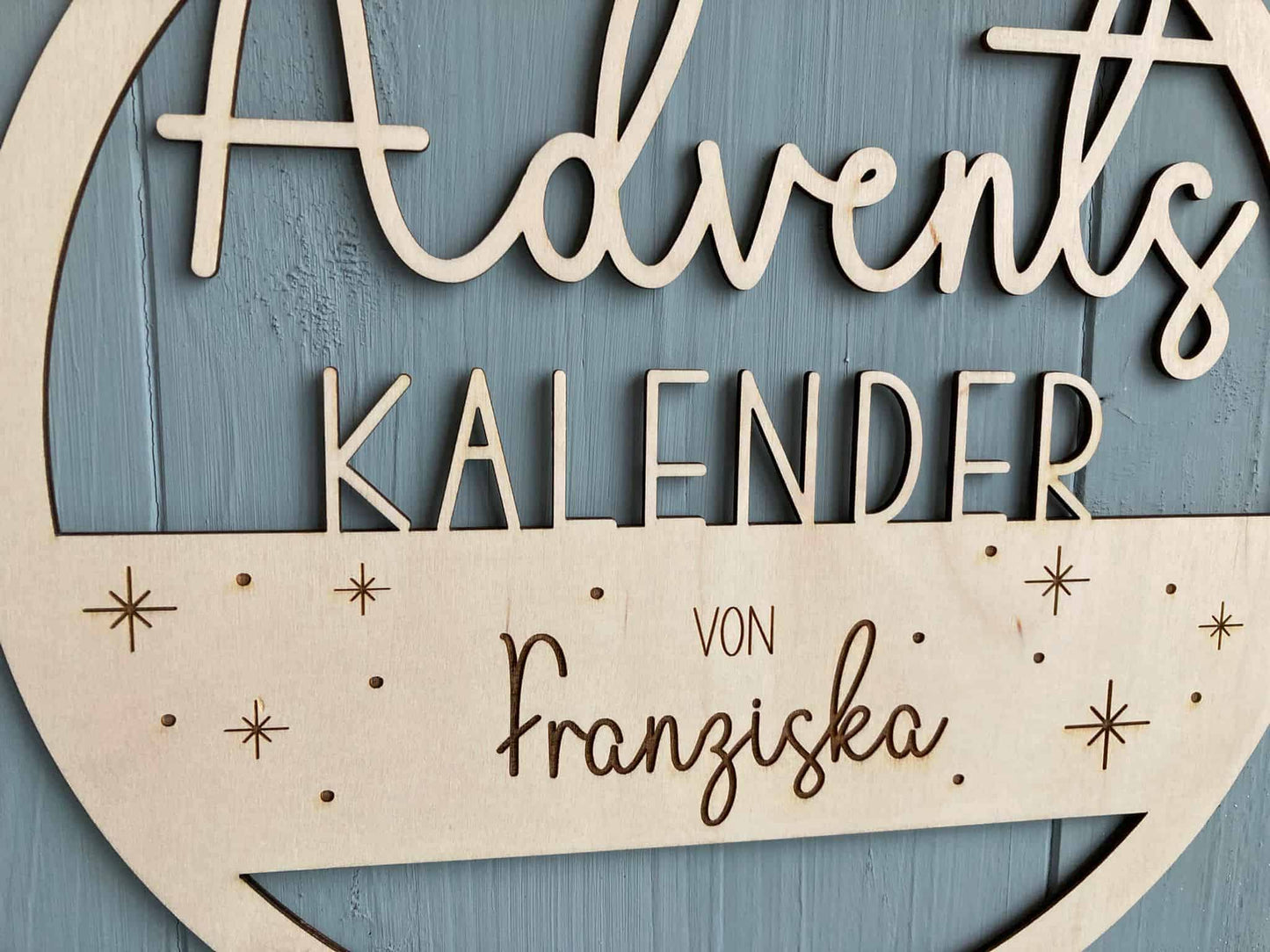 Adventskalender Rund 30cm Holz - 000074