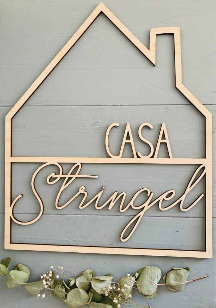 Türschild Holzschild Haus Casa / Familie - 000072