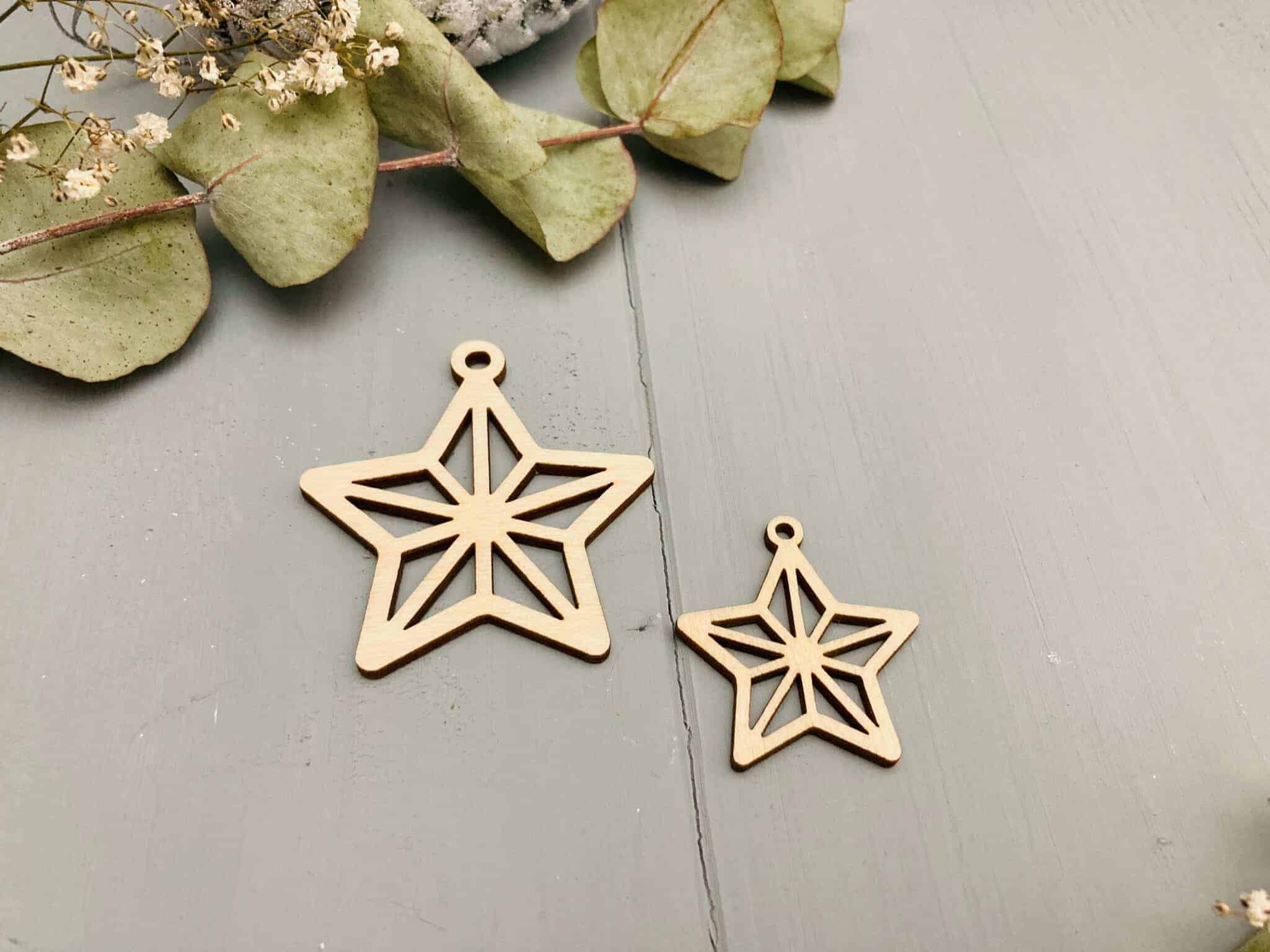 Weihnachtssterne Sterne Basteln Holz 4 und 6cm - 6er Set – Eules Werkstatt