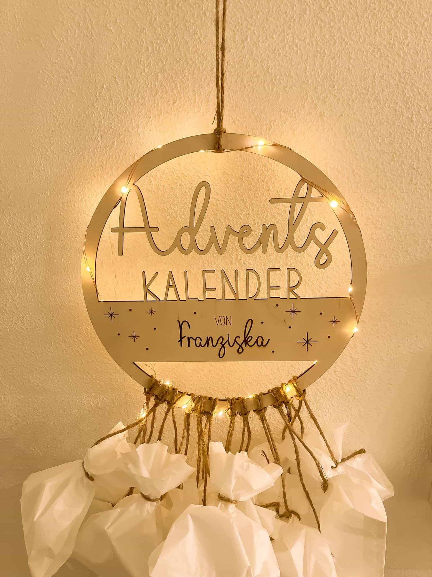 Adventskalender Rund 30cm Holz - 000074
