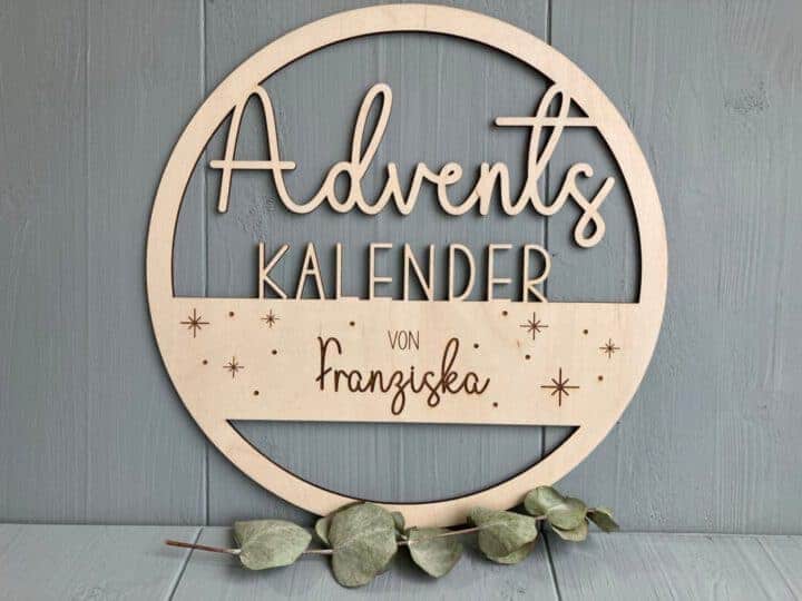 Adventskalender Rund 30cm Holz - 000074