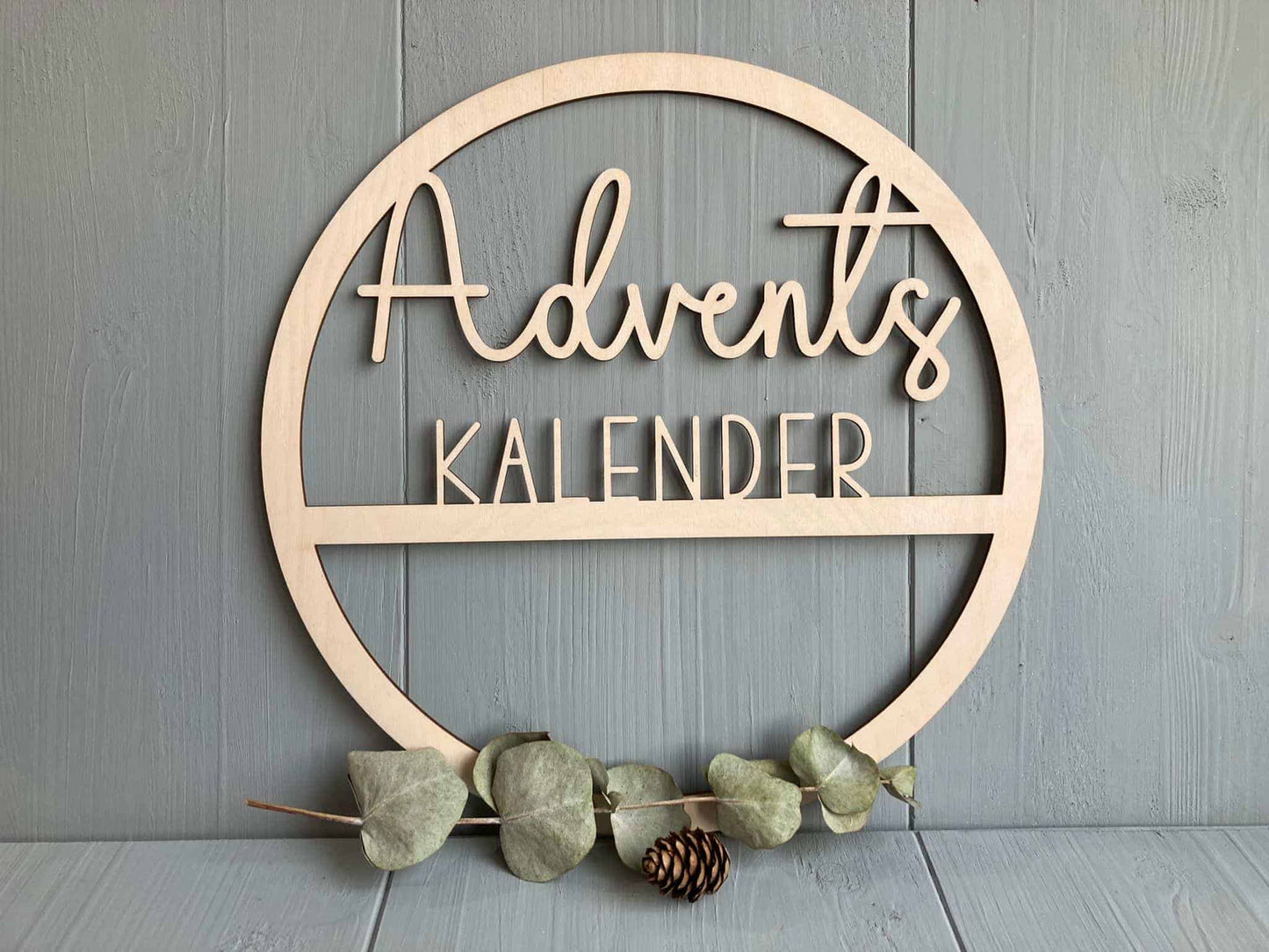 Adventskalender Rund 30cm Holz 02- 000075