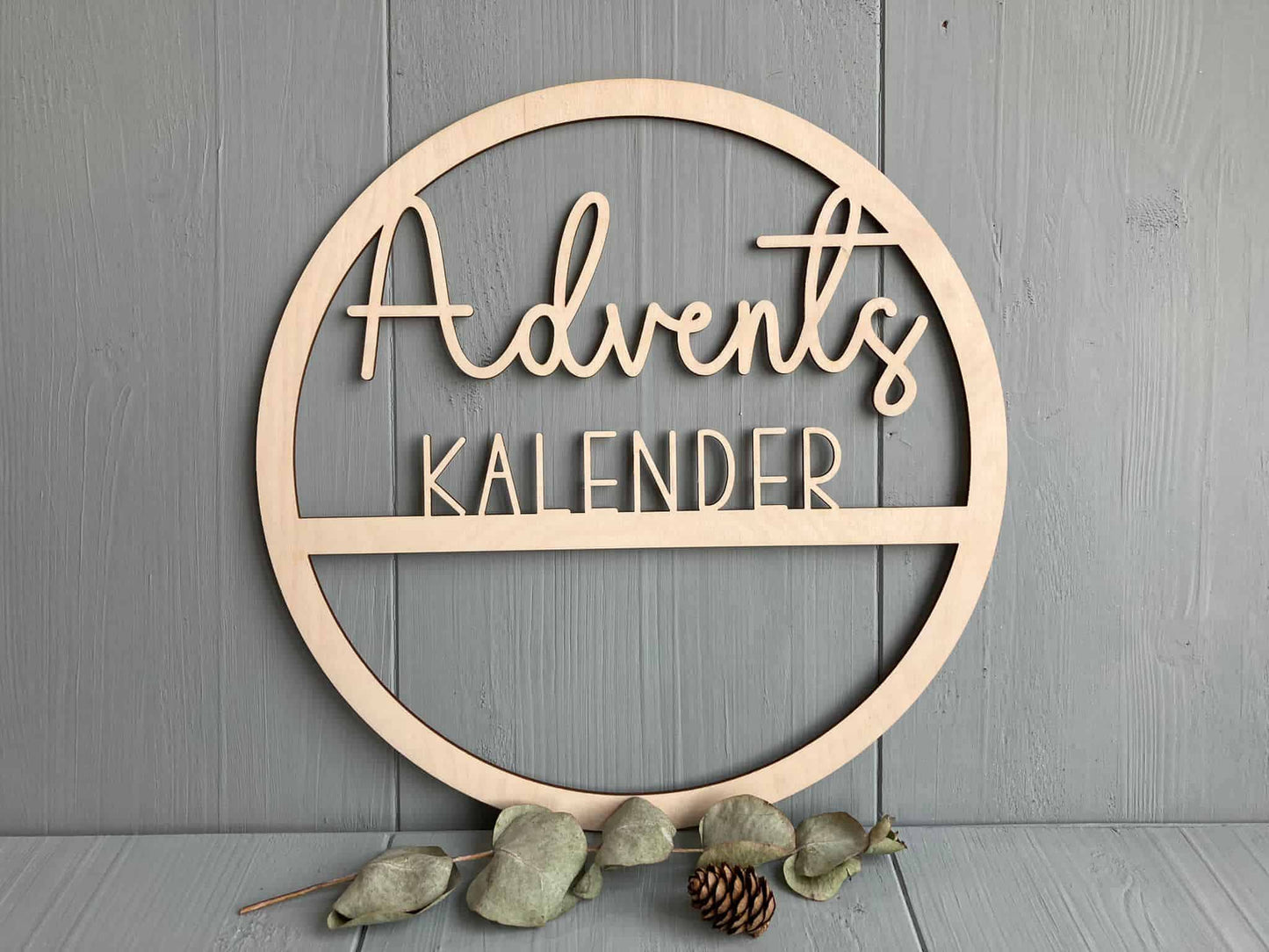 Adventskalender Rund 30cm Holz 02- 000075