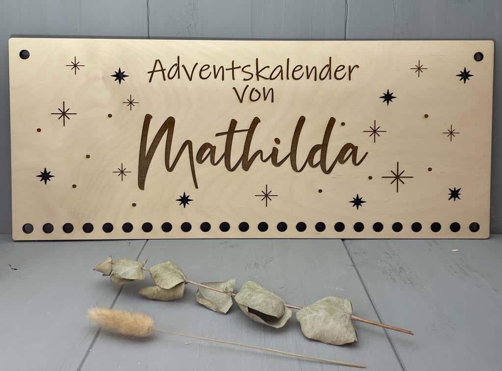 Adventskalender Rechteckig Holz - 000154