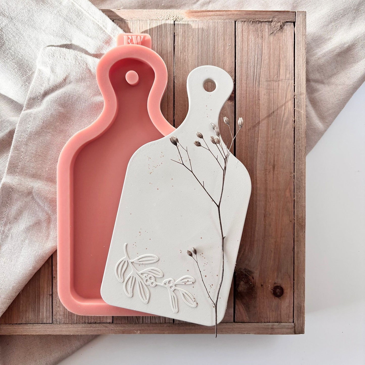 Silikonform - Dekobrettchen Mistelzweig