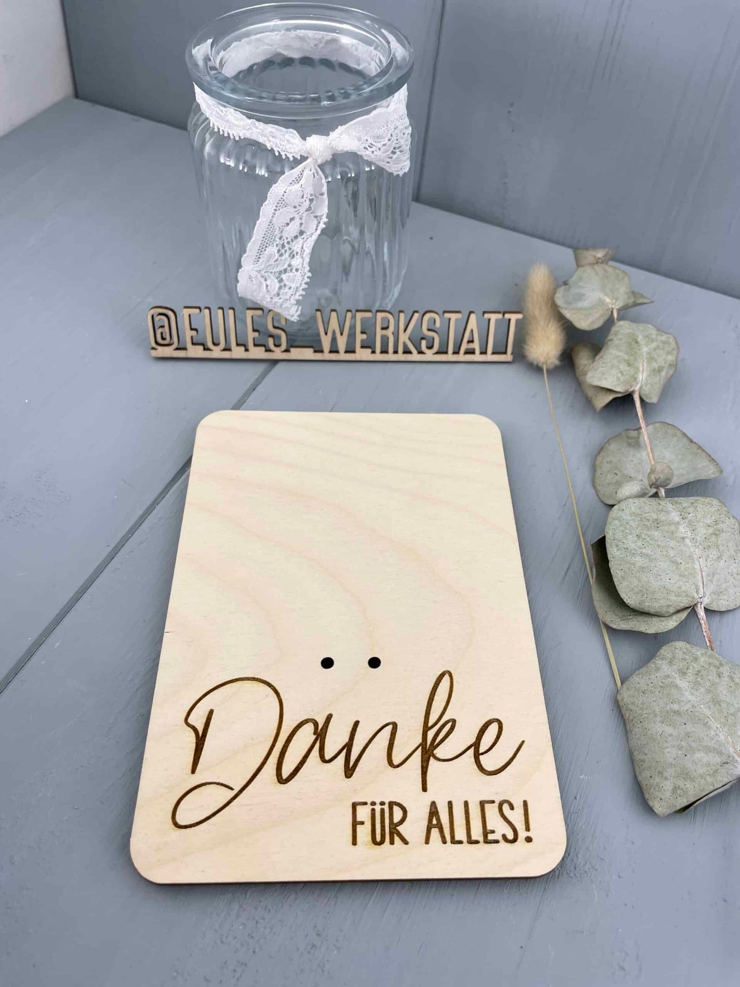 Dankeskarte Geschenkkarte Grußkarten Holz A6 - 000095
