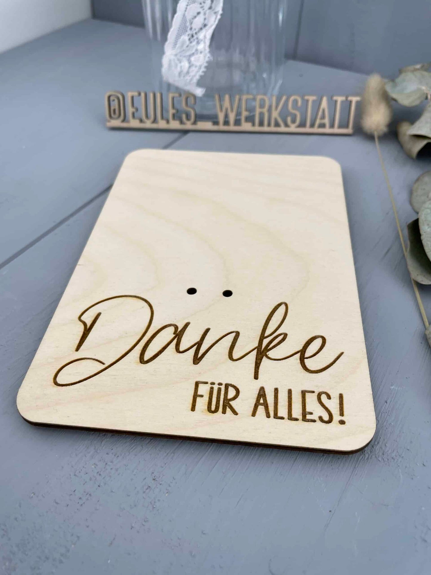 Dankeskarte Geschenkkarte Grußkarten Holz A6 - 000095