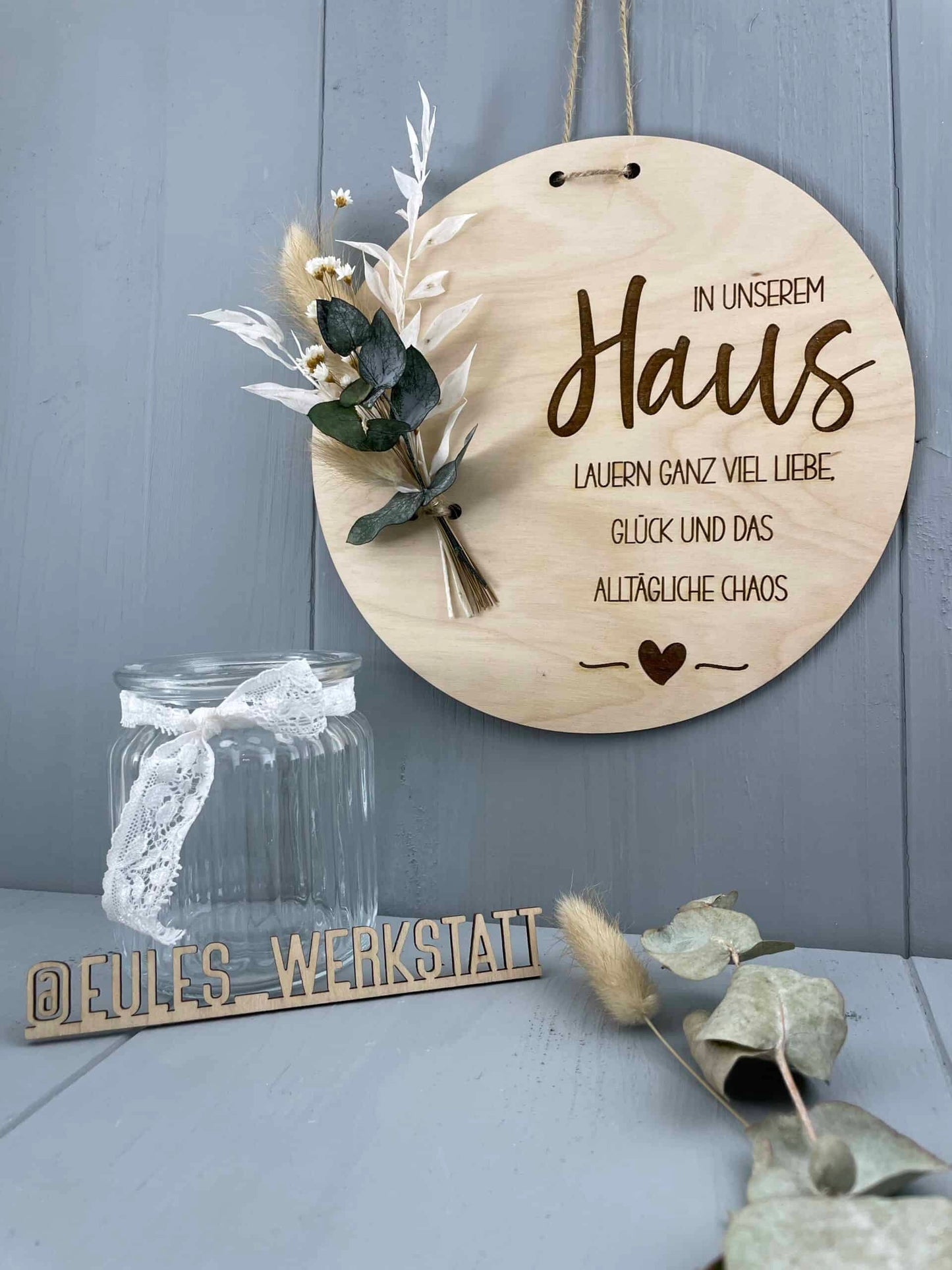 In unserem Haus... Schild Holz Rund - 000089