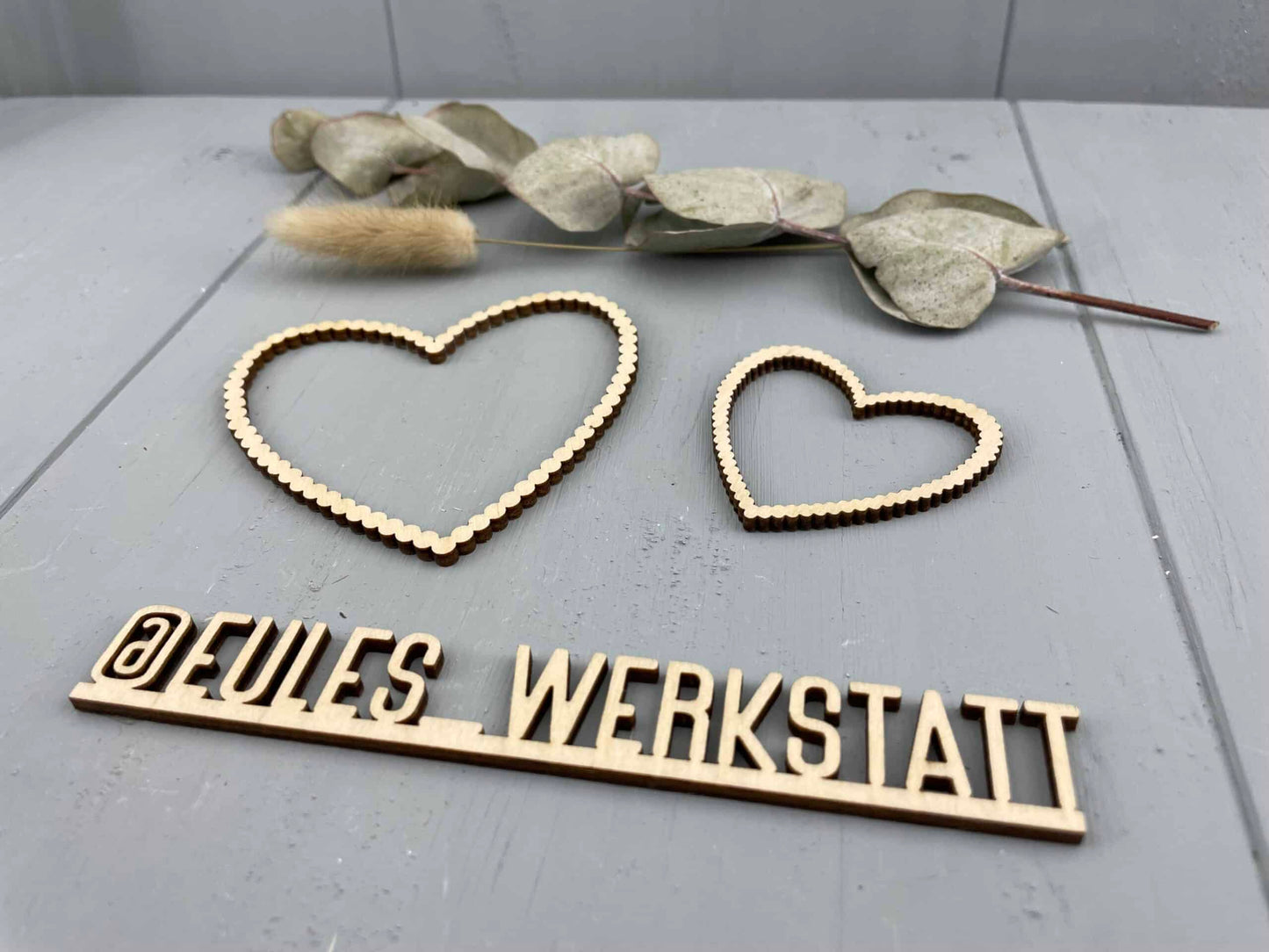 Herzen strukturiert10 und 5 cm – 6er Set