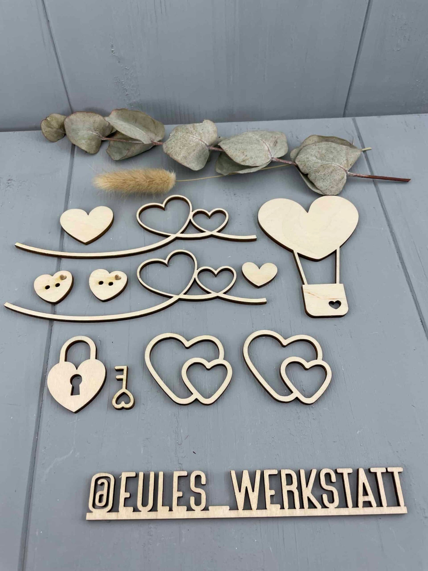 Herzen Herz Set Holz - 12er Set