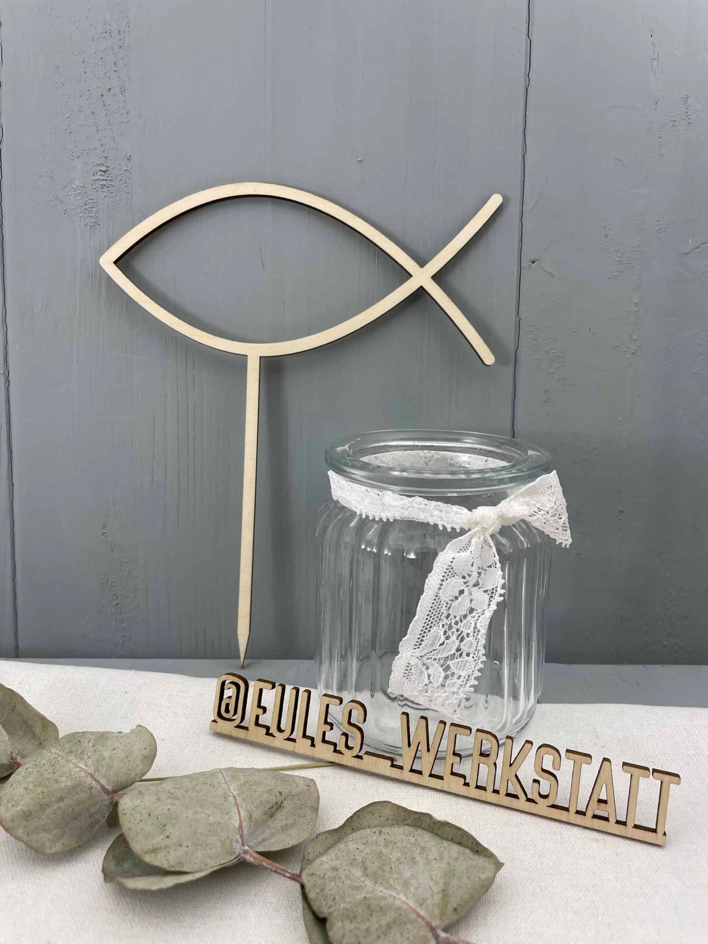 Dekostecker Holz Fisch Holz- 000120