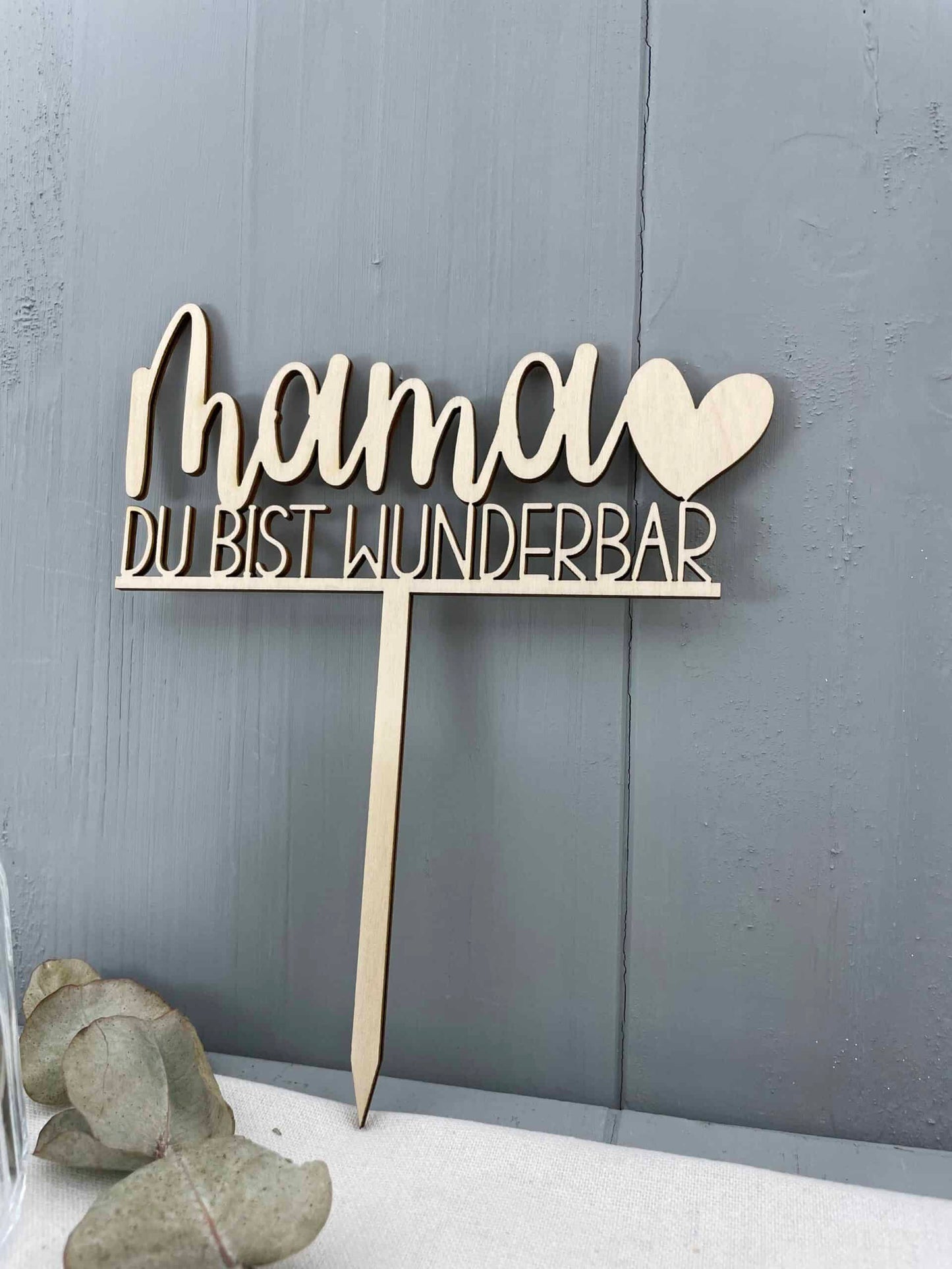 Dekostecker Holz - Mama du bist wunderbar - 000133