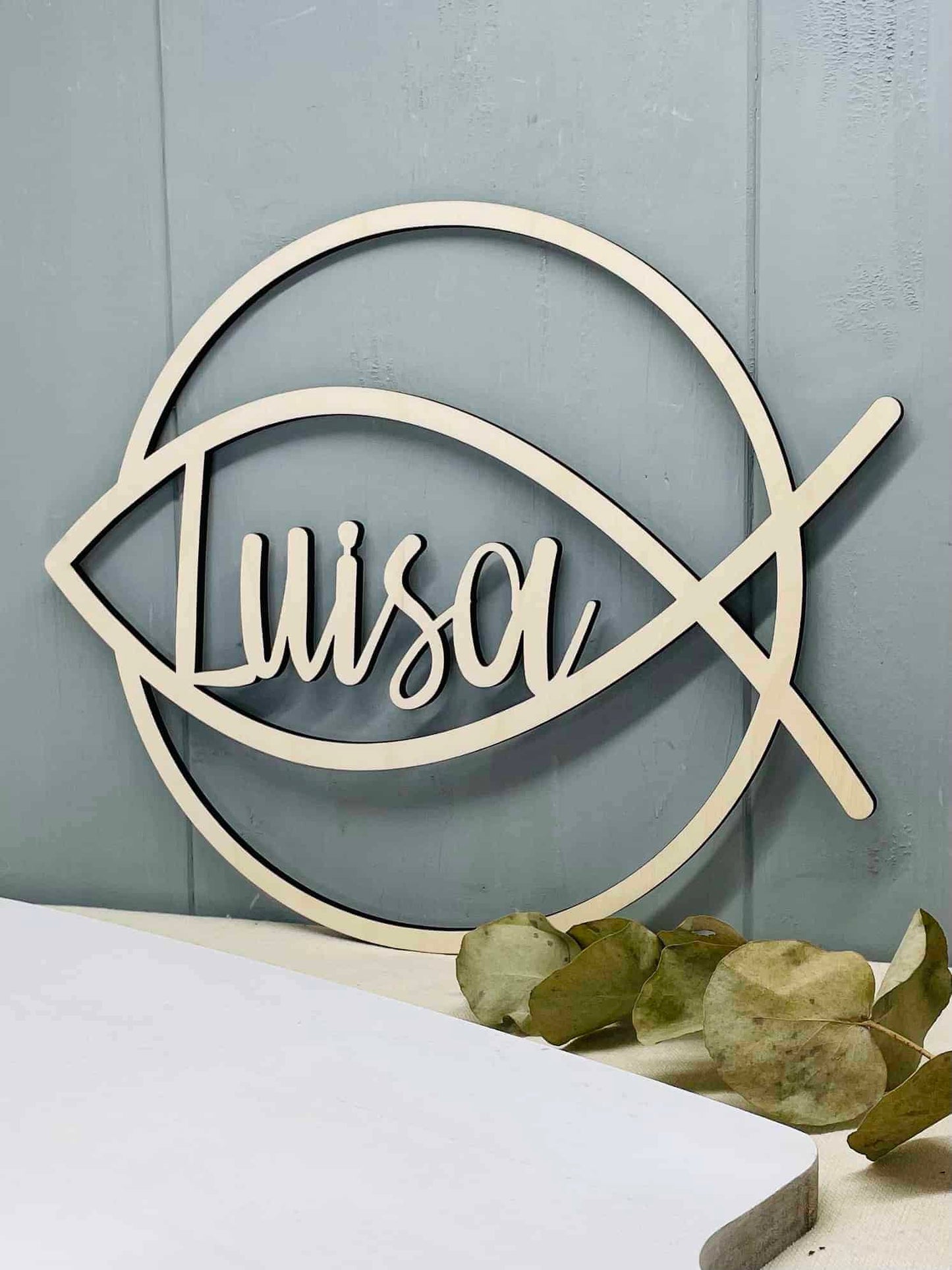 Ring Fisch personalisiert Holz