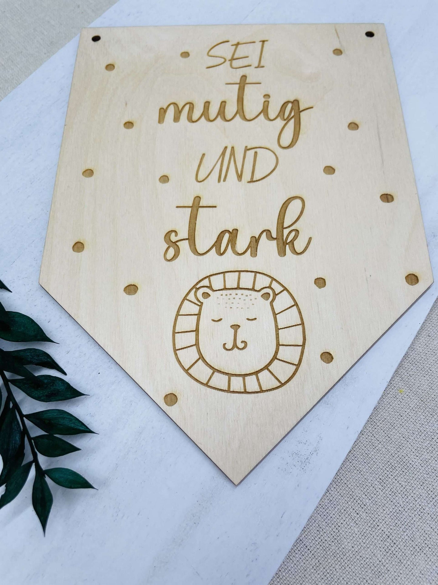 Sei mutig und stark Holzschild