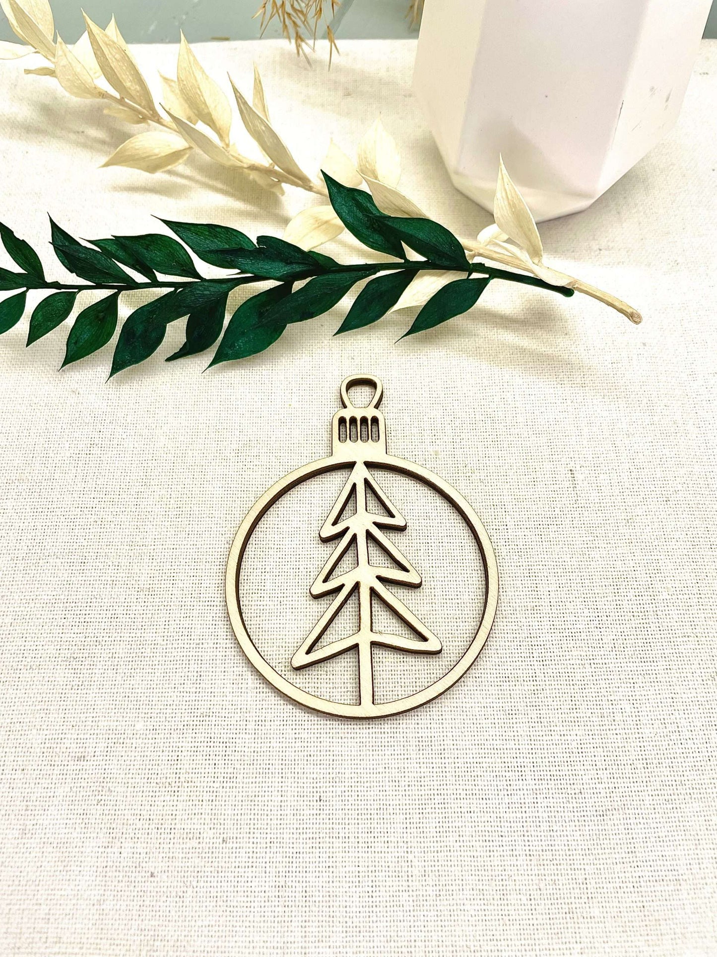 Weihnachstkugeln Motive Deko Basteln Weihnachten Holz 50 mm - 6er Se