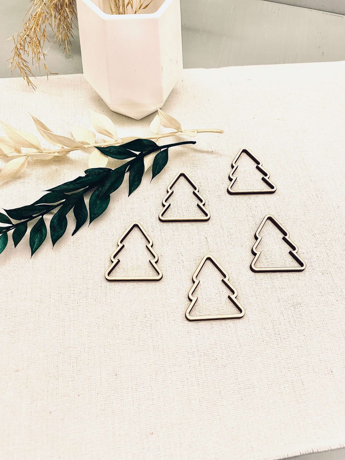 Weihnachtsbaum Outline Holz – 10 er Set