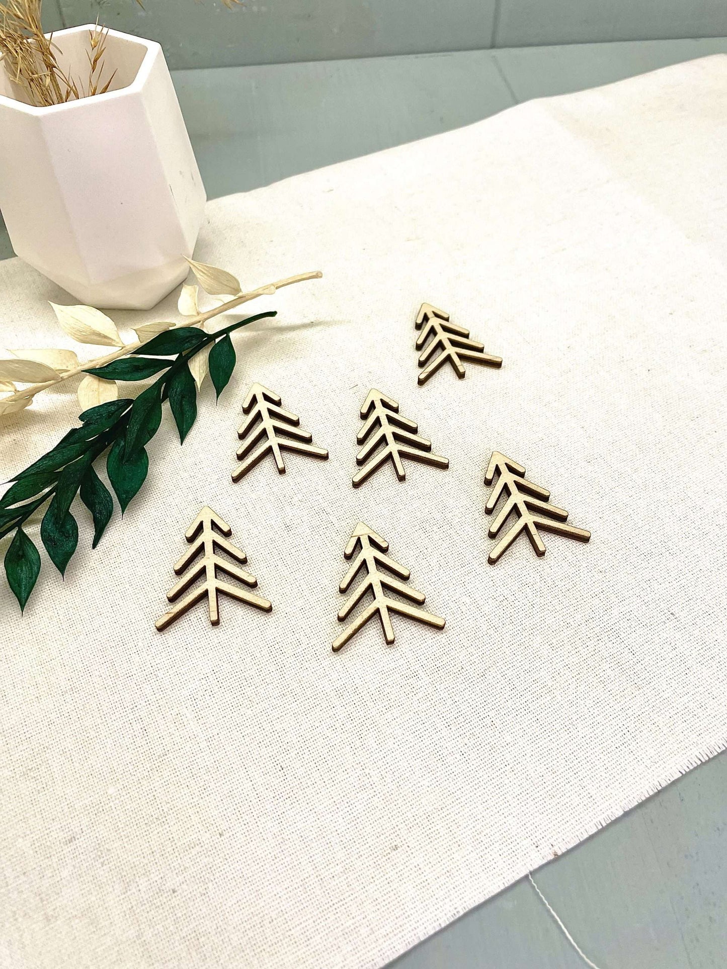 Weihnachtsbaum schmal Holz – 10 er Set