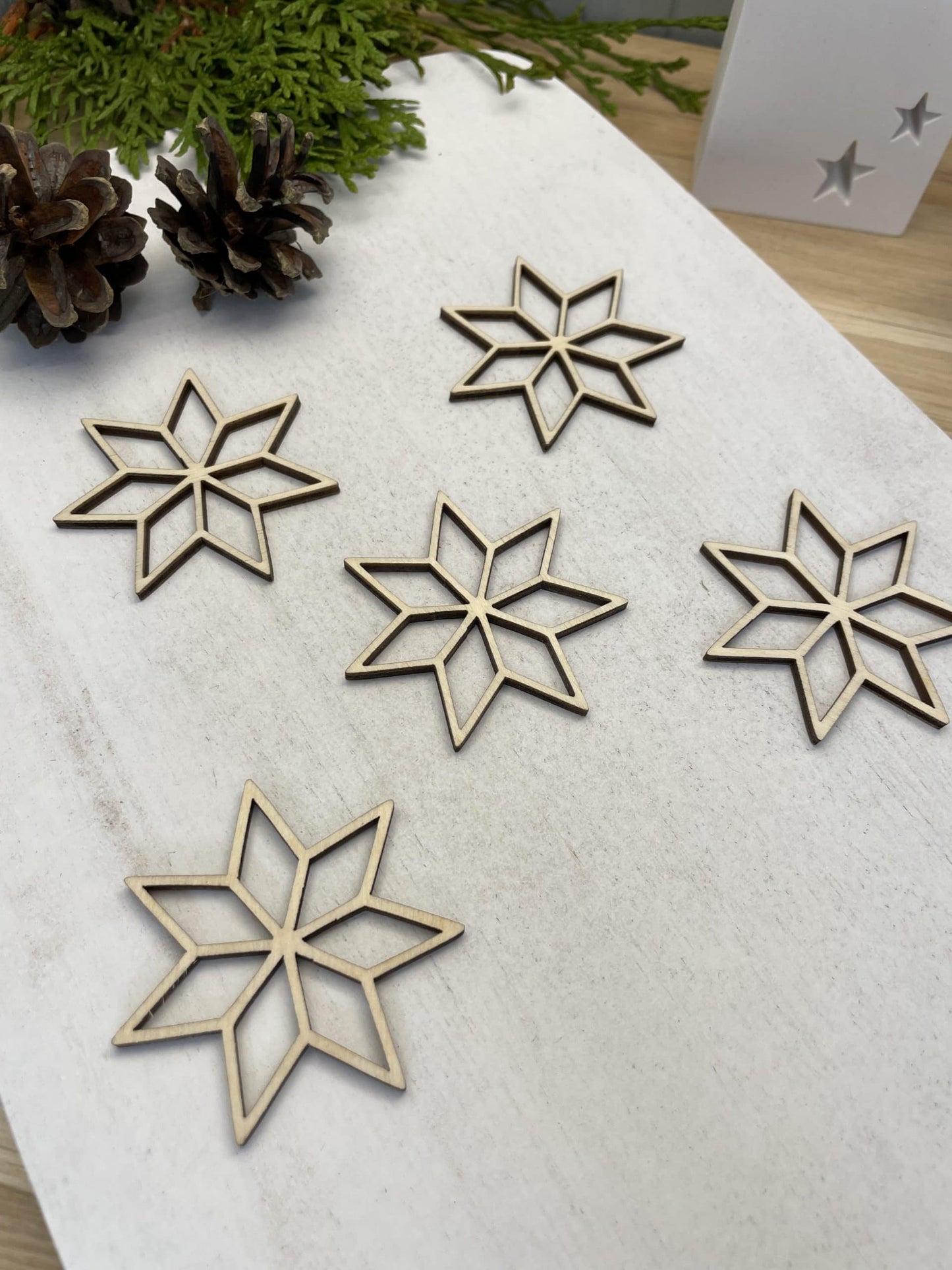 Sterne 5cm Holz – 5 er Set