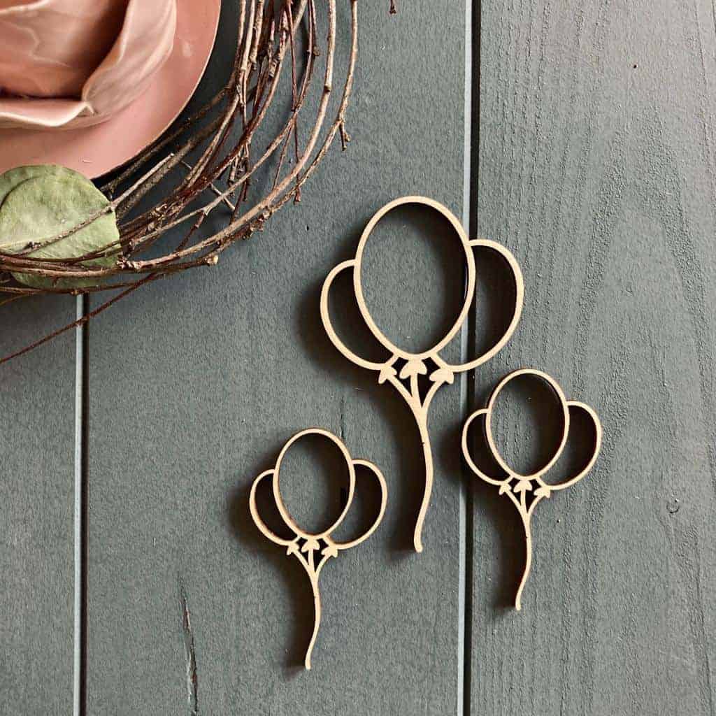 Luftballongirlande 7 und 10 cm Holz - 6er Set