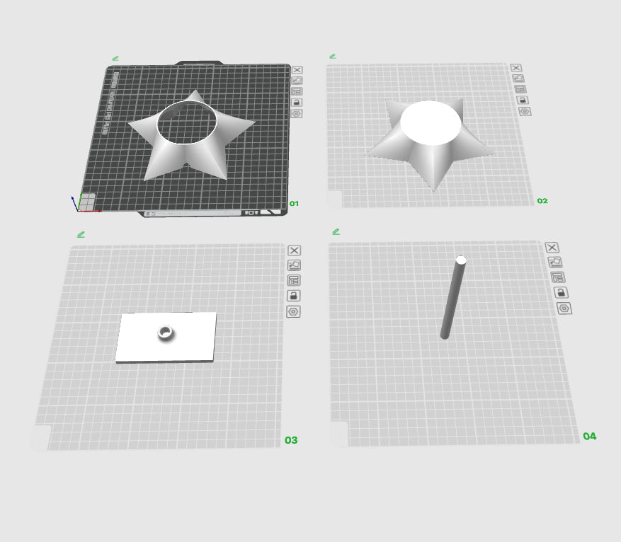 3D Druckdatei - Stern SCARLETT Aufsteller - Bundle