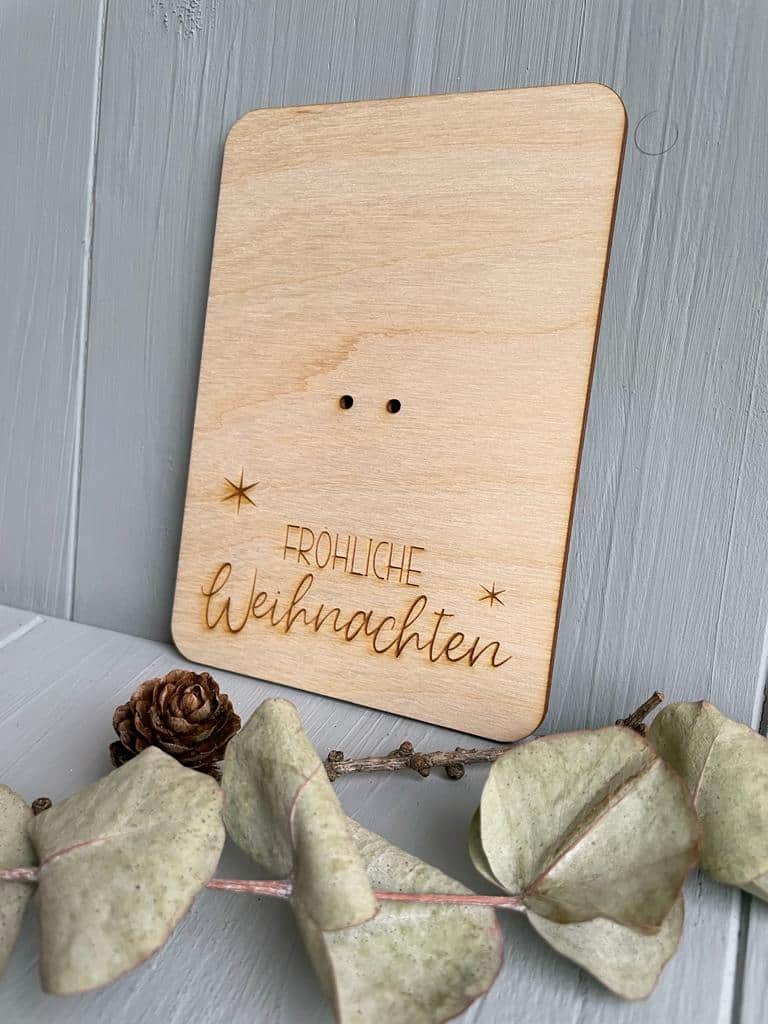 Weihnachtskarten Geschenkkarte Grußkarten Holz A6 - 000085