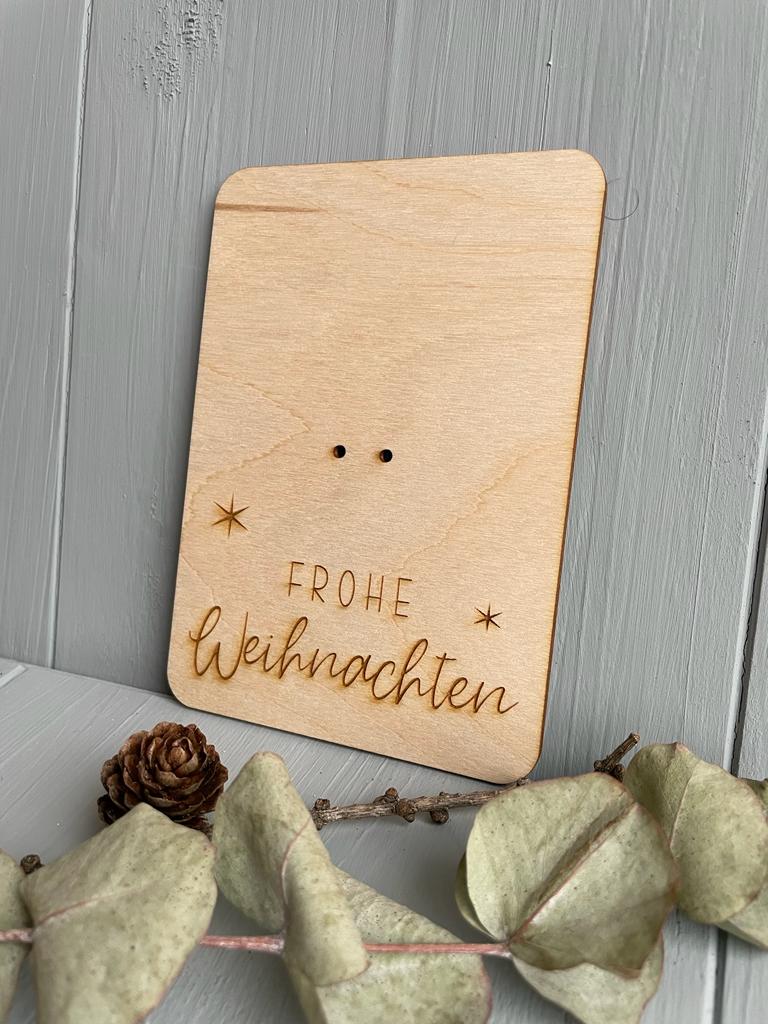 Weihnachtskarten Geschenkkarte Grußkarten Holz A6 - 000085
