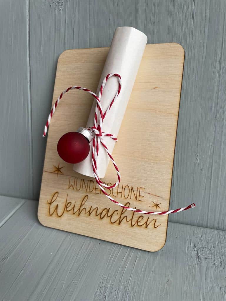 Weihnachtskarten Geschenkkarte Grußkarten Holz A6 - 000085