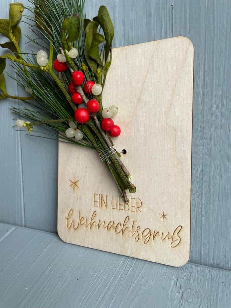 Weihnachtskarten Geschenkkarte Grußkarten Holz A6 - 000085