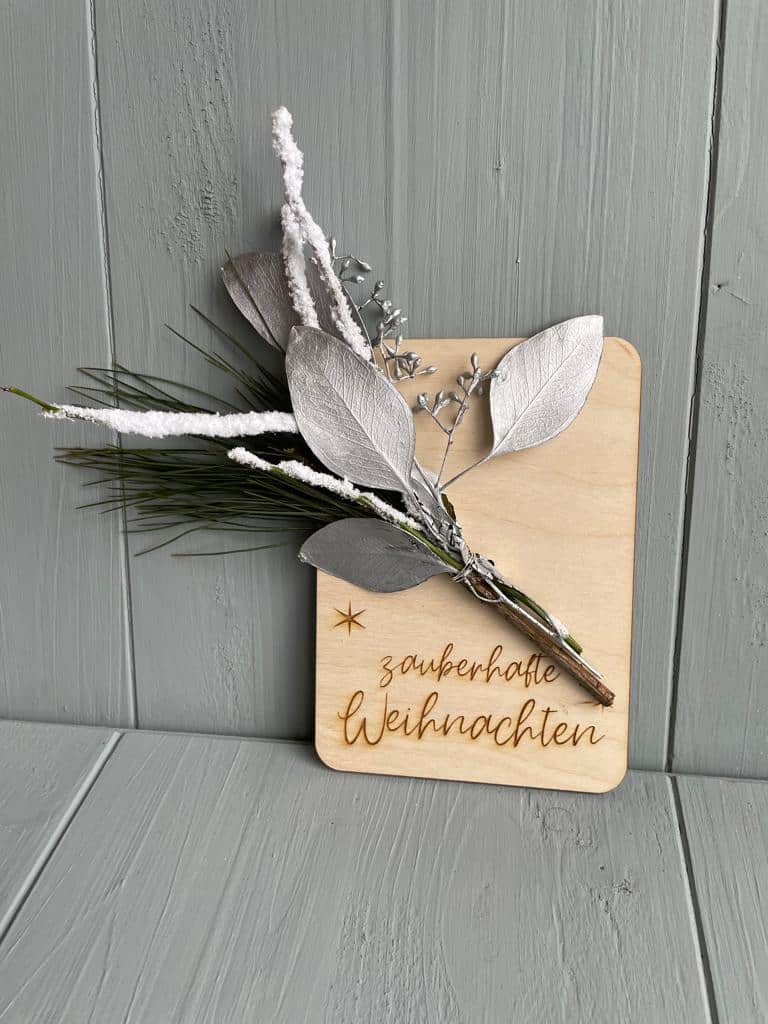 Weihnachtskarten Geschenkkarte Grußkarten Holz A6 - 000085