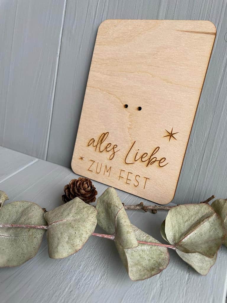 Weihnachtskarten Geschenkkarte Grußkarten Holz A6 - 000085