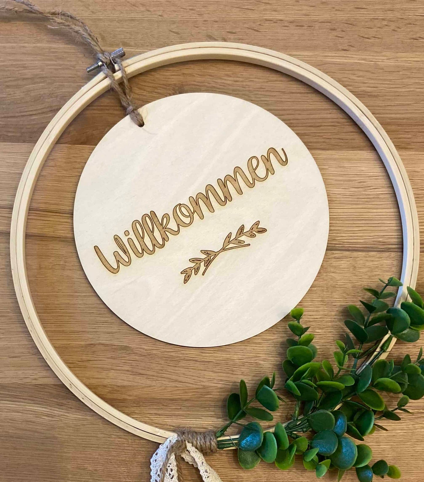 Scheibe Willkommen