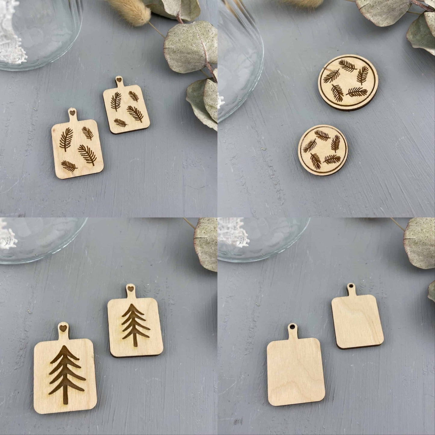 Brotzeitbrett Vesperbrett Holzbrettchen Holz Wichtel Basteln Puppen Weihnachtswichtel – 8er Set - 000156