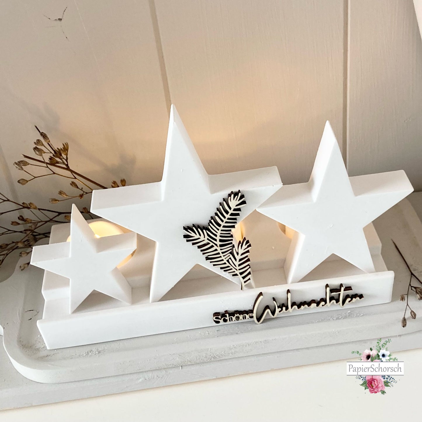 Silikonform - Teelichthalter mit Dekoleiste