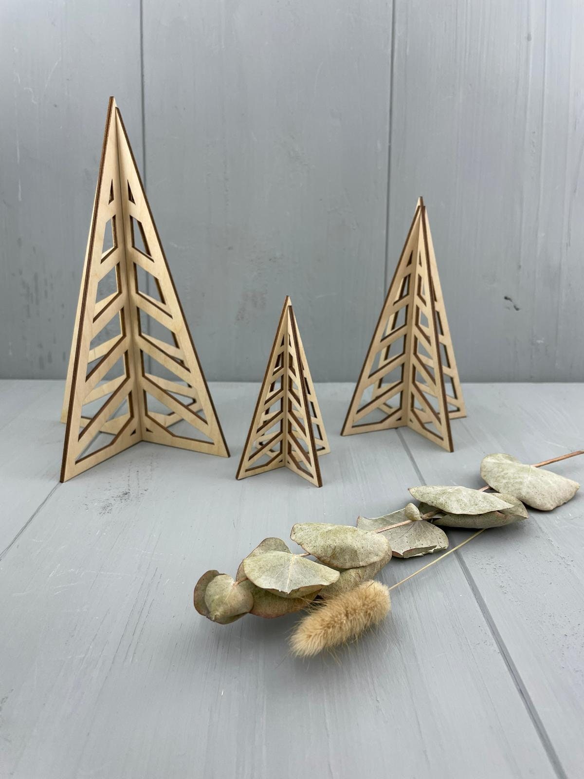 Aufsteller Deko Christbaum Weihnachtsbaum 10cm, 15cm, 20cm - 3er Set - 000159