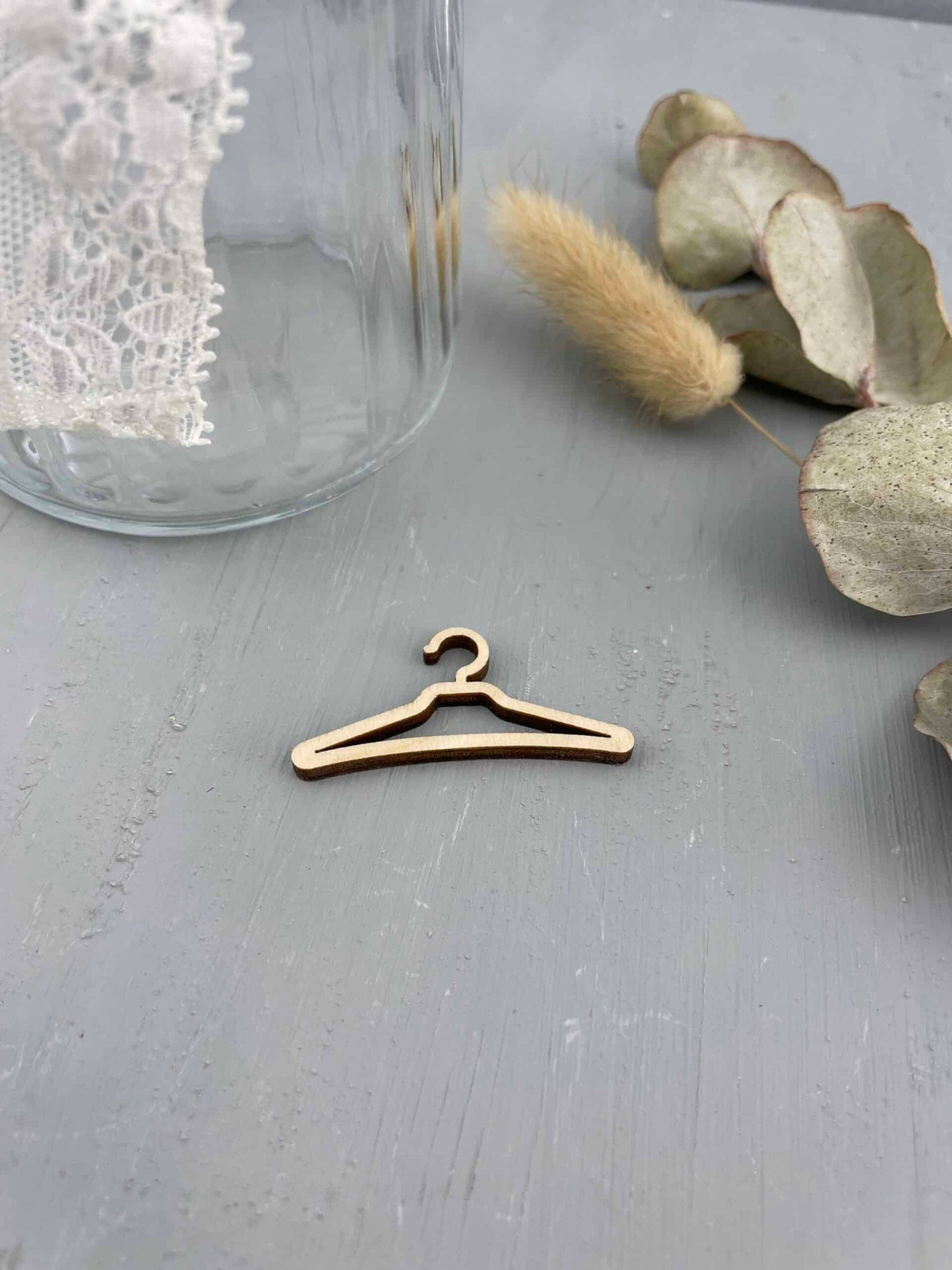 Kleiderbügel Holz Wichtel Basteln Puppen Weihnachtswichtel 4cm Breit – 12er Set - 000155