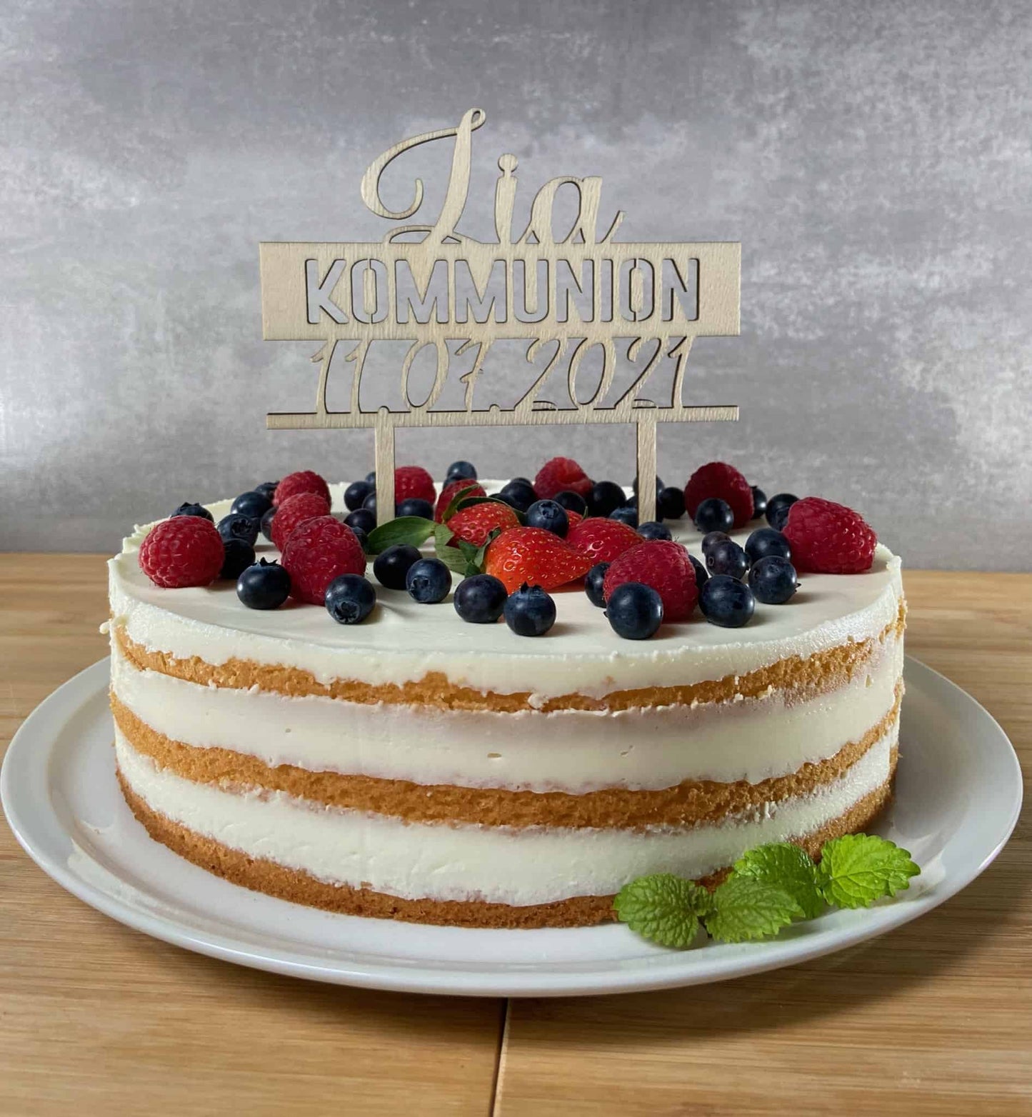 Cake Topper / Tortenstecker- Kommunion 150mm Schriftzug 01
