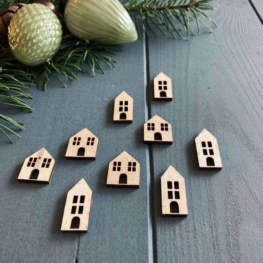 Mini Häuser Haus Holz Basteln - 10er Set