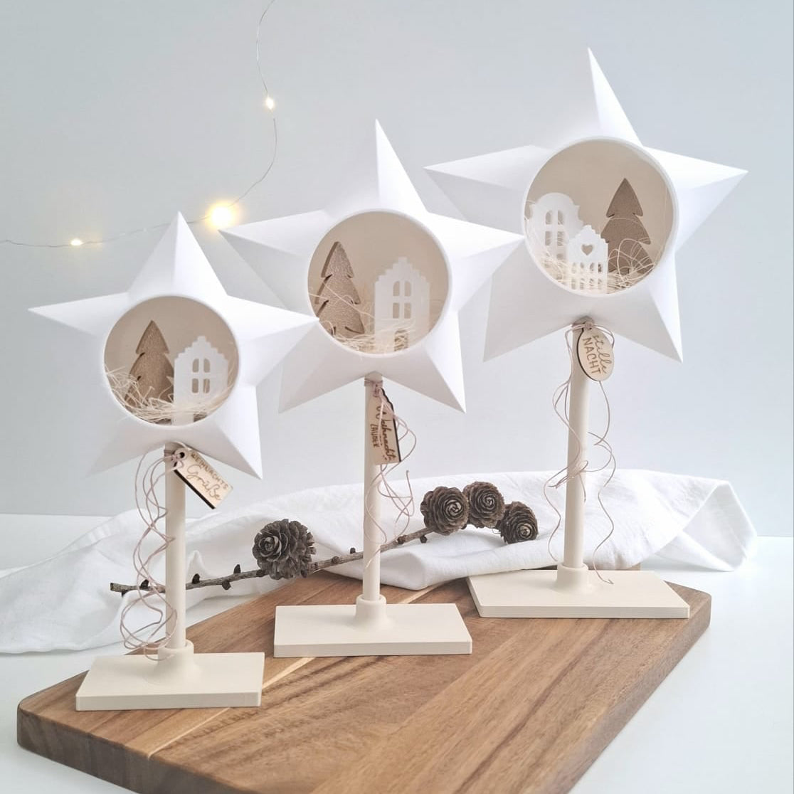 3D Druckdatei - Stern Scarlett Aufsteller 11,4x10,8x4cm