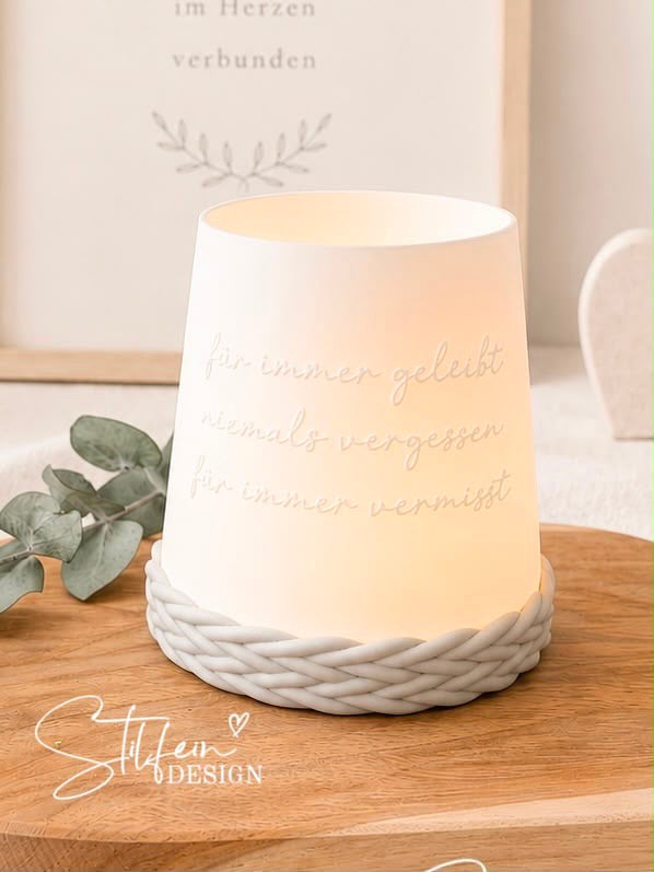3D Druckdatei - Windlicht Liesl Trauer für immer