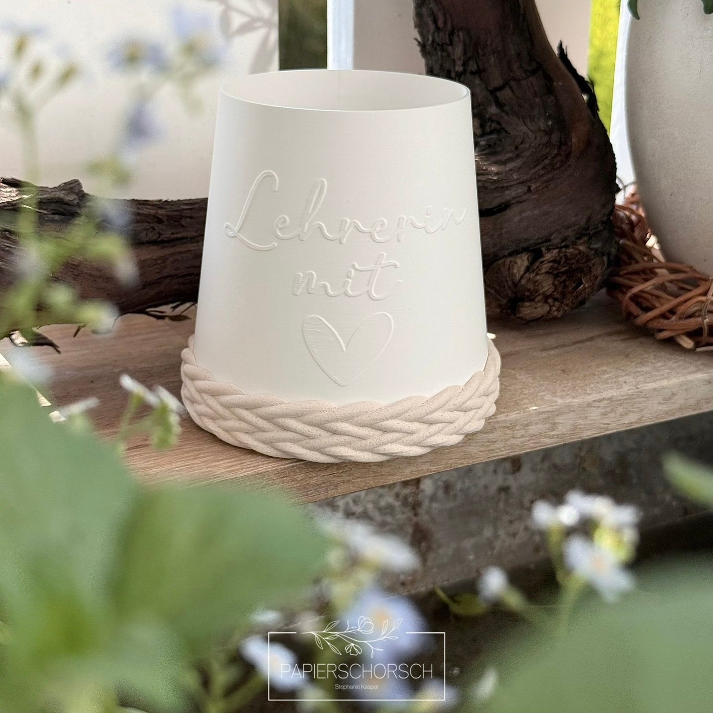 3D Druckdatei - Windlicht Liesl Lehrerin mit Herz