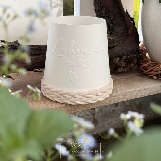 3D Druckdatei - Windlicht Liesl Lehrerin mit Herz