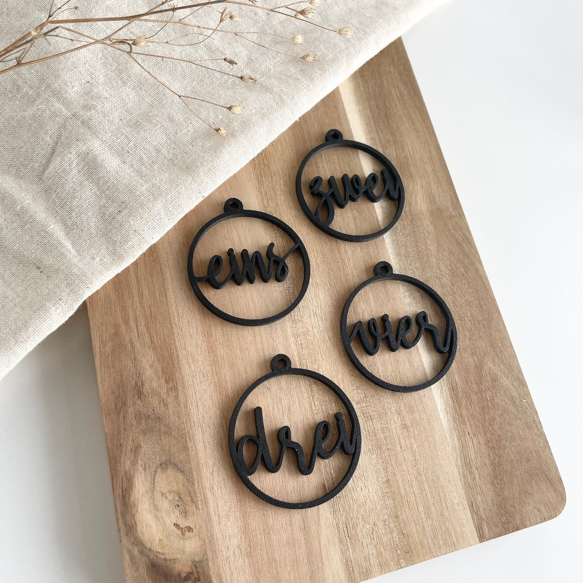 Anhänger Rund - Adventszahlen - 3D Druck