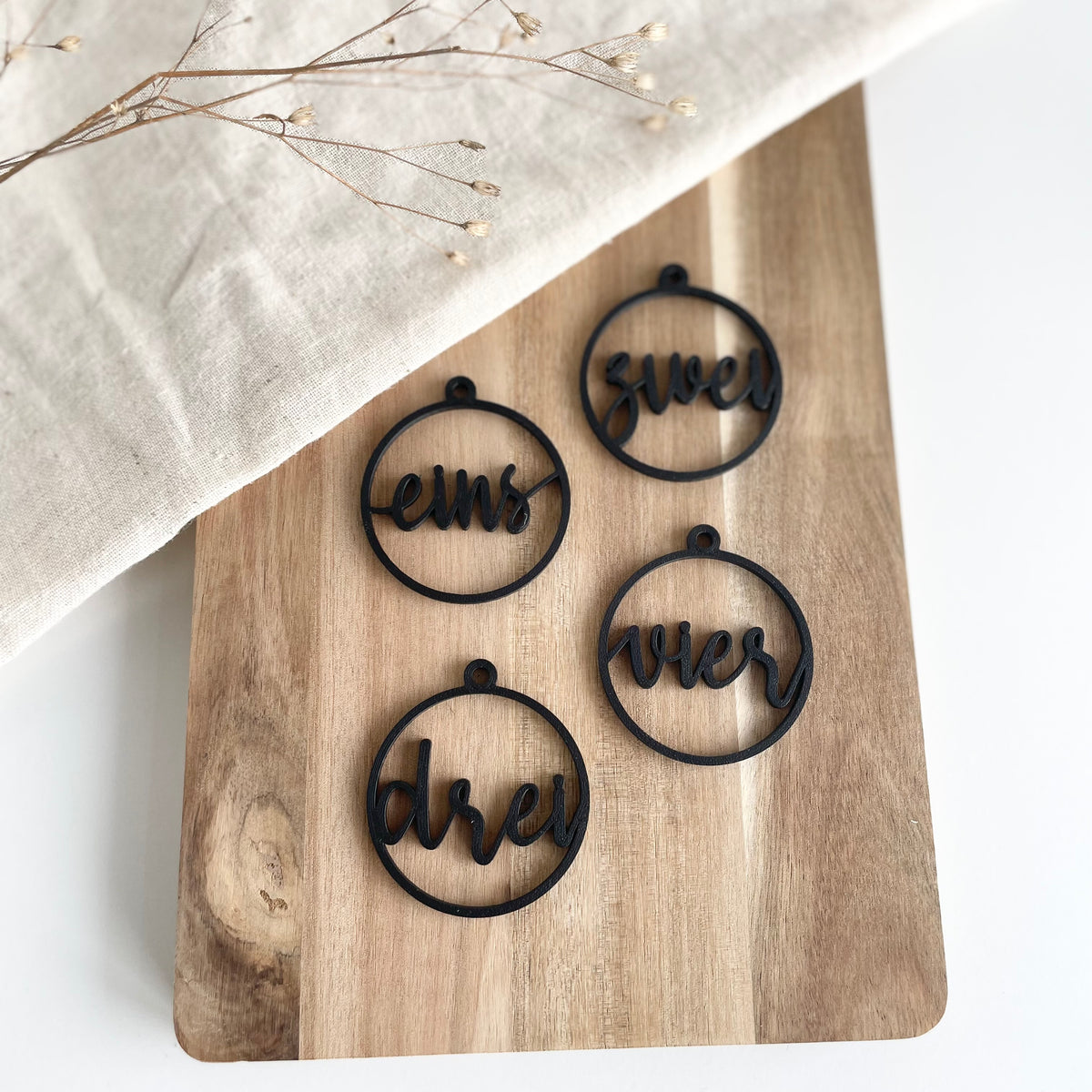 Anhänger Rund - Adventszahlen - 3D Druck
