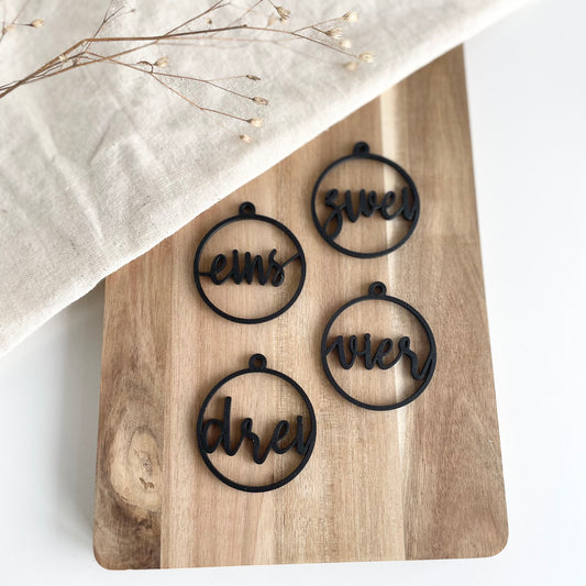 Anhänger Rund - Adventszahlen - 3D Druck