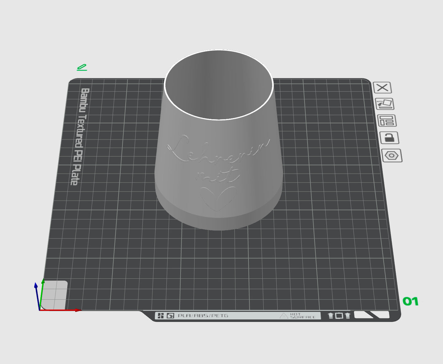 3D Druckdatei - Windlicht Liesl Lehrerin mit Herz