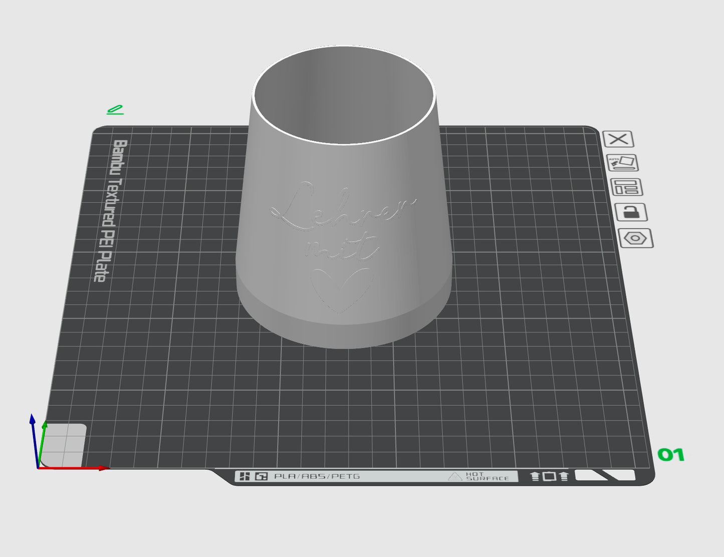 3D Druckdatei - Windlicht Liesl Lehrer mit Herz