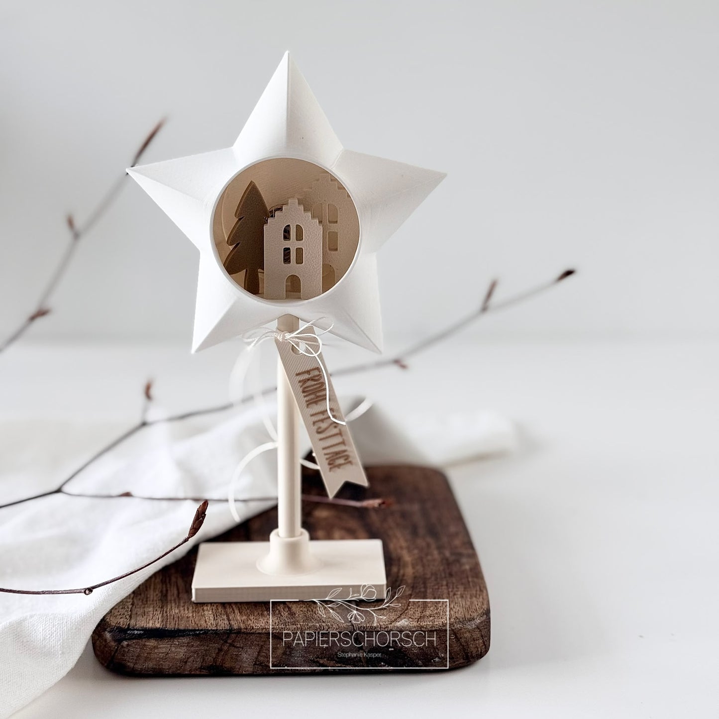 3D Druckdatei - Stern Scarlett Aufsteller 11,4x10,8x4cm