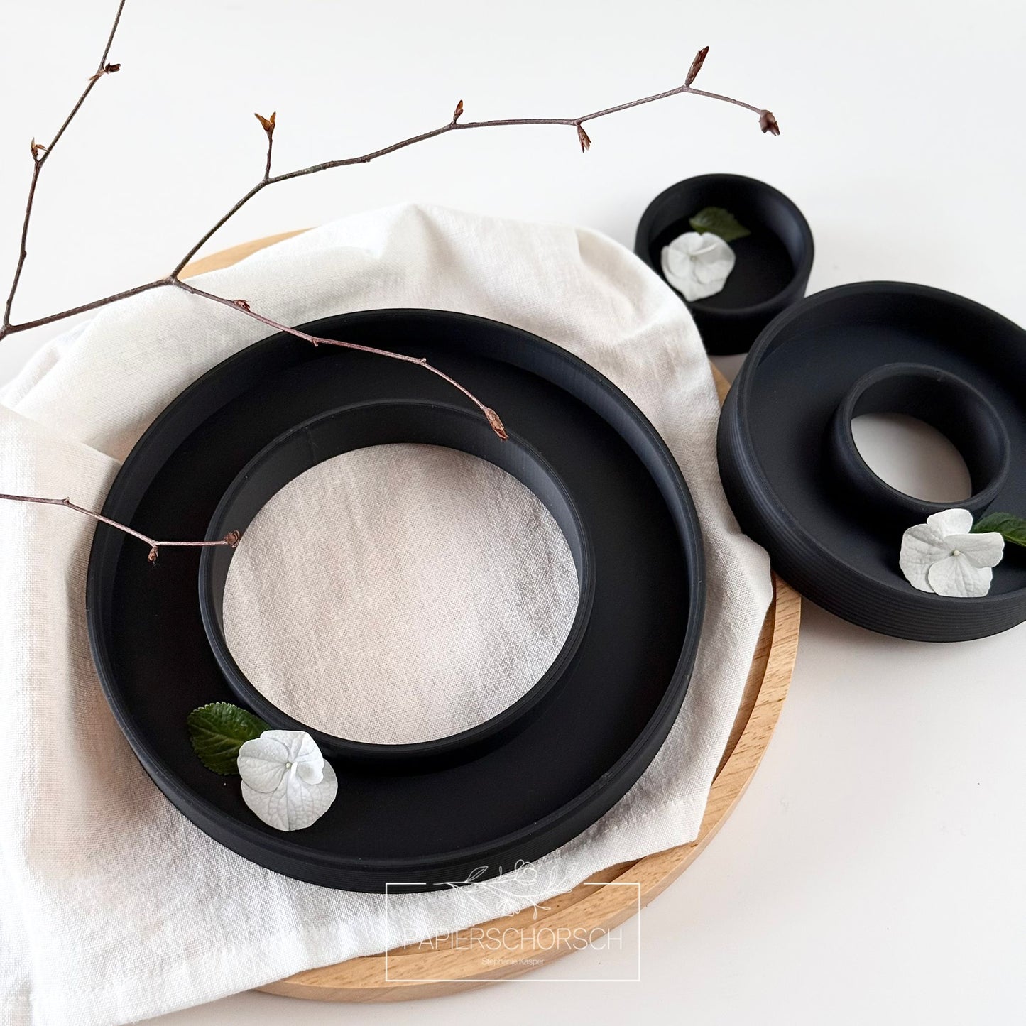 3D Druckdatei - Schalen Etagere 3-stöckig rund